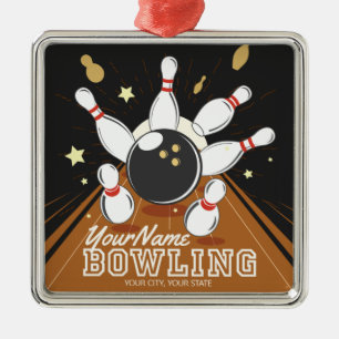 Personalisiert Bowler Strike Bowling Lanes Ball Bu Ornament Aus Metall