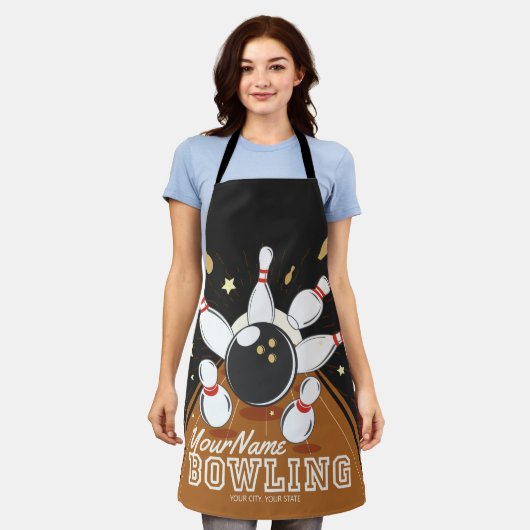 Personalisiert Bowler Strike Bowling Lanes Ball Bu Schürze (Getragen)