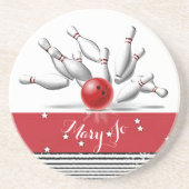 Personalisiert Bowlers Sandstone-Untersetzer Getränkeuntersetzer (Vorne)