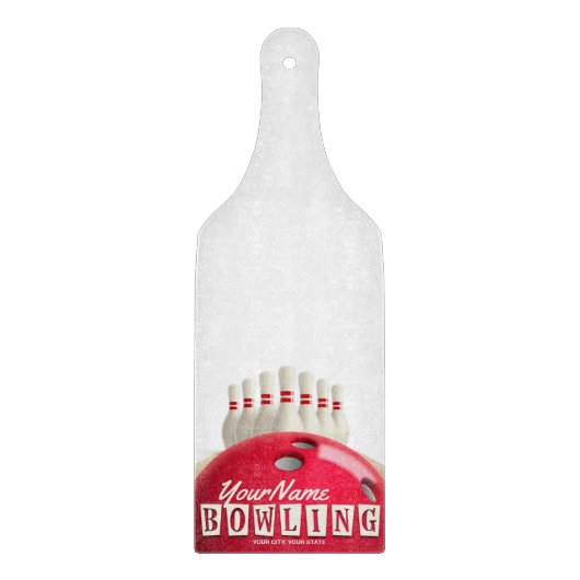 Personalisiert Bowling Ball Lanes Buttone Retro Le Schneidebrett (Vorderseite)