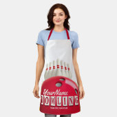 Personalisiert Bowling Ball Lanes Buttone Retro Le Schürze (Getragen)