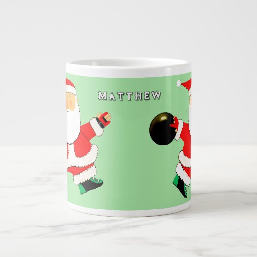 Personalisiert Bowling Holiday-Geschenk Jumbo-Tasse (Vorderseite)
