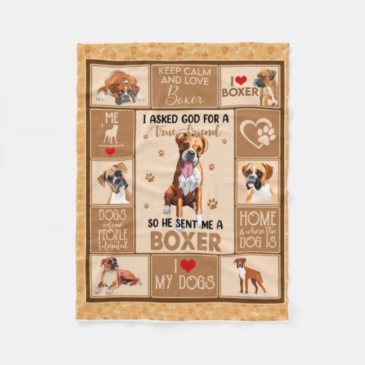 Personalisiert Boxer Dog Blanket, Hund Lover Gesch Fleecedecke (Vorderseite)