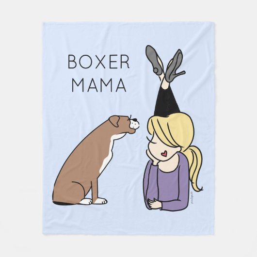 Personalisiert Boxer Mama  Fleecedecke (Vorderseite)