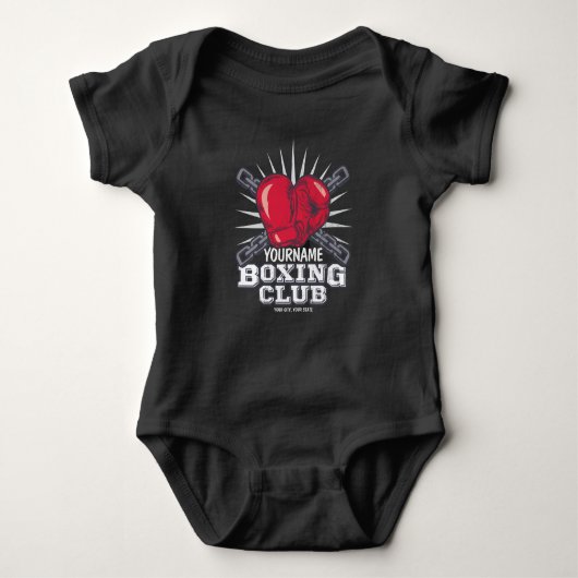 Personalisiert Boxgloves Fighter Champion Boxer Baby Strampler (Vorderseite)
