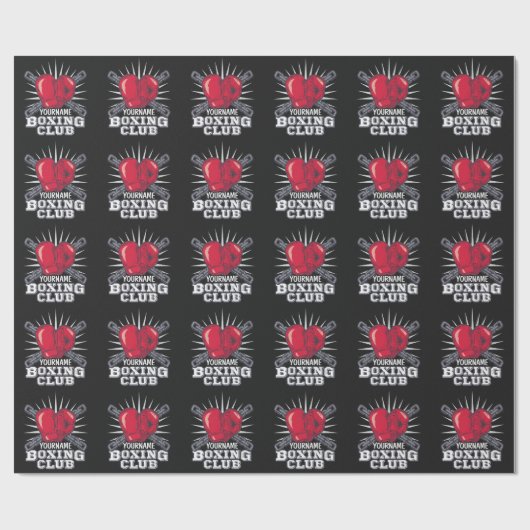 Personalisiert Boxgloves Fighter Champion Boxer Geschenkpapier (Flach)