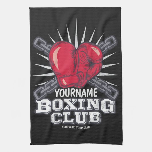 Personalisiert Boxgloves Fighter Champion Boxer Geschirrtuch (Vertikal)