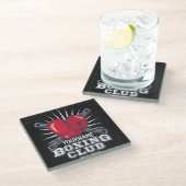 Personalisiert Boxgloves Fighter Champion Boxer Glasuntersetzer (Schrägansicht)