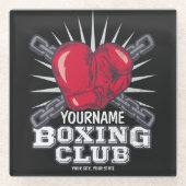 Personalisiert Boxgloves Fighter Champion Boxer Glasuntersetzer (Vorderseite)