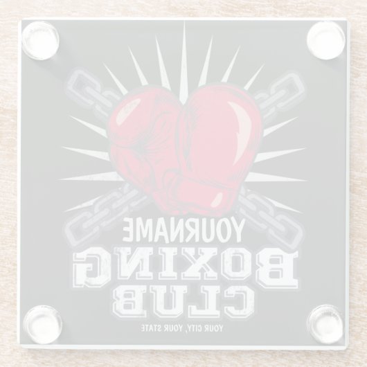 Personalisiert Boxgloves Fighter Champion Boxer Glasuntersetzer (Rückseite)