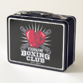 Personalisiert Boxgloves Fighter Champion Boxer Metall Brotdose (Rückseite)