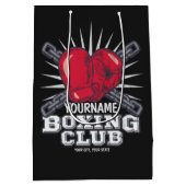 Personalisiert Boxgloves Fighter Champion Boxer Mittlere Geschenktüte (Rückseite)