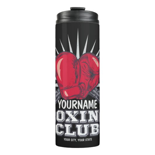 Personalisiert Boxgloves Fighter Champion Boxer Thermosbecher (Vorderseite)