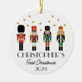 Personalisiert Boy Baby First Christmas Nutcracker Keramik Ornament (Vorne)