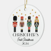 Personalisiert Boy Baby First Christmas Nutcracker Keramik Ornament (Links)