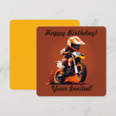 Personalisiert Boy Motocross Einladung (Vorne/Hinten)