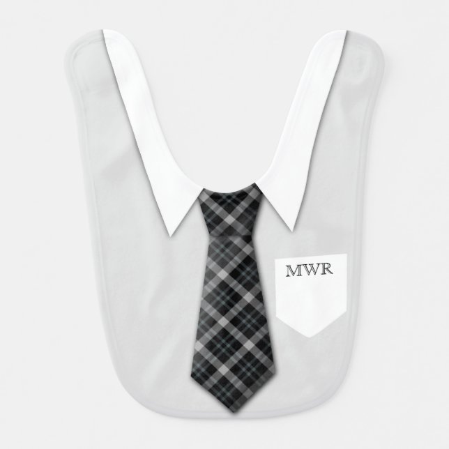 Personalisiert Boy's Anzug Krawatte Funny Niedlich Babylätzchen (Vorderseite)