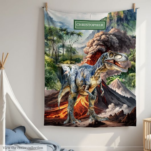 Personalisiert Boys Dinosaur Geburtstag Blanket Cu Fleecedecke