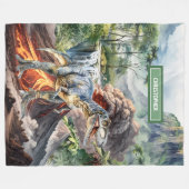 Personalisiert Boys Dinosaur Geburtstag Blanket Cu Fleecedecke (Vorderseite (Horizontal))
