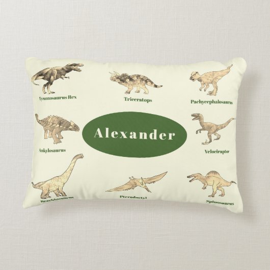 Personalisiert Boys Dinosaurier Dekokissen (Rückseite)