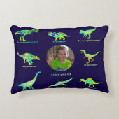 Personalisiert Boys Foto Dinosaurier Dekokissen (Vorderseite)