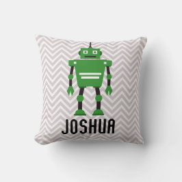 Personalisiert Boys Grüner Roboterkissen Kissen