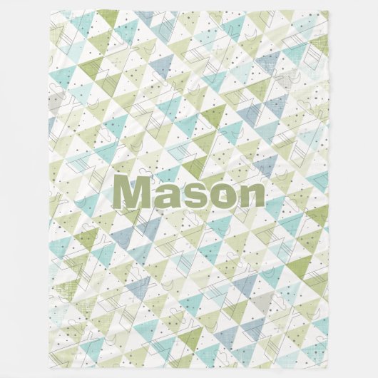 Personalisiert Boy's Room Modernes Teepee Muster Fleecedecke (Vorderseite)