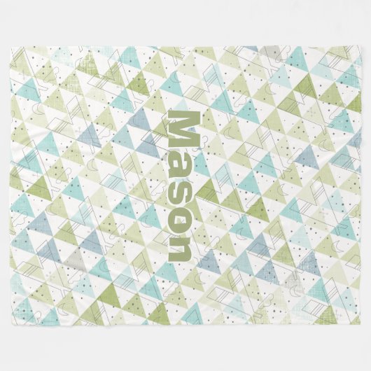 Personalisiert Boy's Room Modernes Teepee Muster Fleecedecke (Vorderseite (Horizontal))