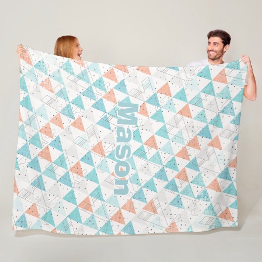 Personalisiert Boy's Room Modernes Teepee Muster Fleecedecke (Beispiel)