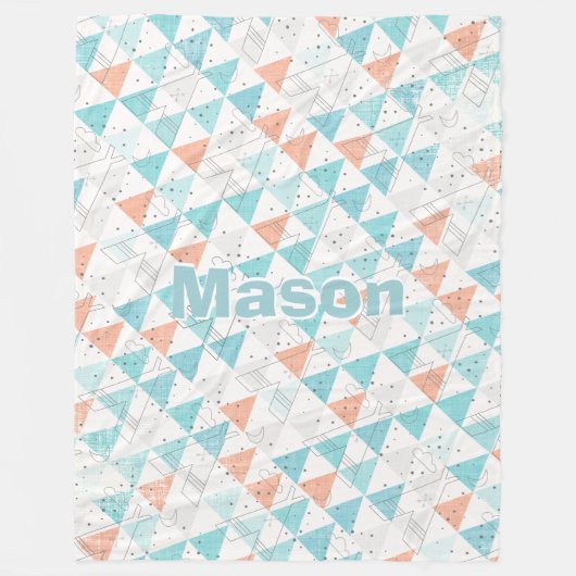 Personalisiert Boy's Room Modernes Teepee Muster Fleecedecke (Vorderseite)