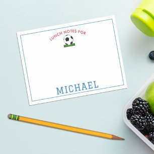 Personalisiert Boys Soccer Custom Lunch Box Post-it Klebezettel