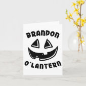Personalisiert Brandon O'lantern Halloween Pumpkin Karte (Gelbe Blume)