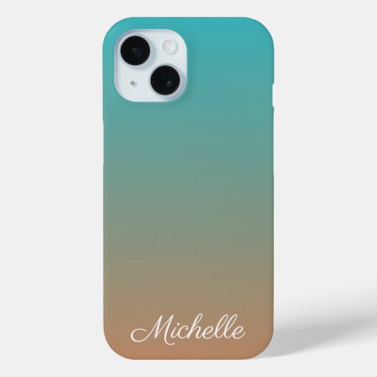 Personalisiert-braun-blaues Ober Case-Mate iPhone Hülle (Rückseite)