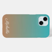 Personalisiert-braun-blaues Ober Case-Mate iPhone Hülle (Rückseite (Horizontal))