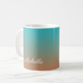 Personalisiert-braun-blaues Ober Kaffeetasse (Vorderseite Links)