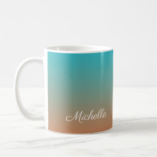 Personalisiert-braun-blaues Ober Kaffeetasse (Links)