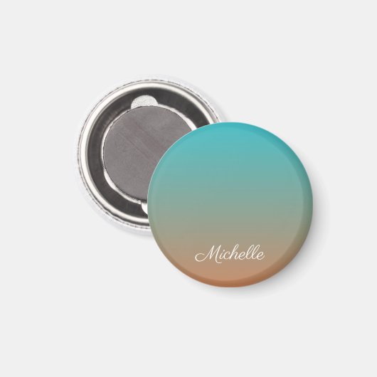 Personalisiert-braun-blaues Ober Magnet (Vorderseite/Rückseite)