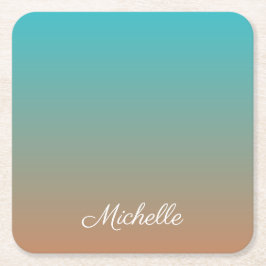 Personalisiert-braun-blaues Ober Rechteckiger Pappuntersetzer