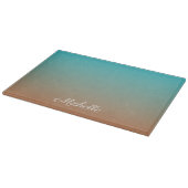 Personalisiert-braun-blaues Ober Schneidebrett (Ecke)