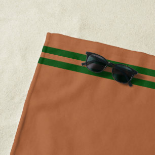 Personalisiert Braun & Grün Strandtuch