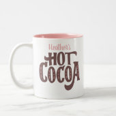 Personalisiert braun und rosa Kakao Zweifarbige Tasse (Links)