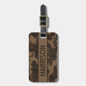 Personalisiert-braune Camouflage Gepäckanhänger (Vorderseite vertikal)