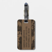 Personalisiert-braune Camouflage Gepäckanhänger (Rückseite vertikal)