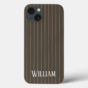 Personalisiert-braune Retropinstreifen Case-Mate i iPhone Hülle