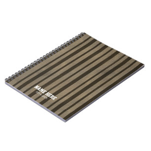 Personalisiert-braune Streifen Spiralfolie Notizblock