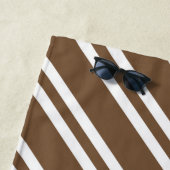 Personalisiert-braune und weiße Streifen Strandtuch (Beispiel)