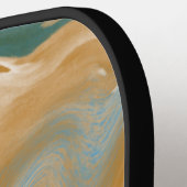 Personalisiert-brauner und blauer Marmor Pickleball Schläger (Linke Seite)