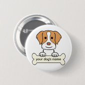 Personalisiert Bretagne Spaniel Button (Vorne & Hinten)
