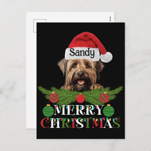 Personalisiert Briard Dog Frohe Weihnachten (Vorne/Hinten)