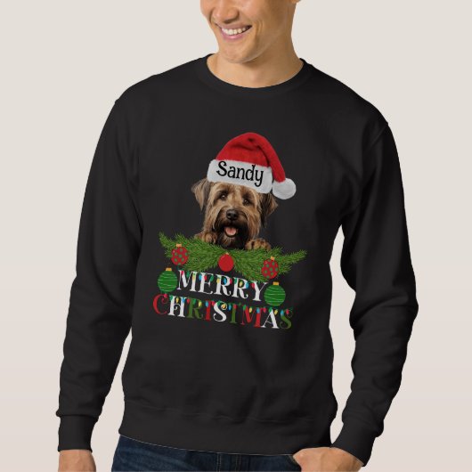 Personalisiert Briard Dog Frohe Weihnachten Sweatshirt (Vorderseite)
